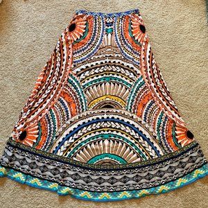 Tribal Print Maxi Skirt